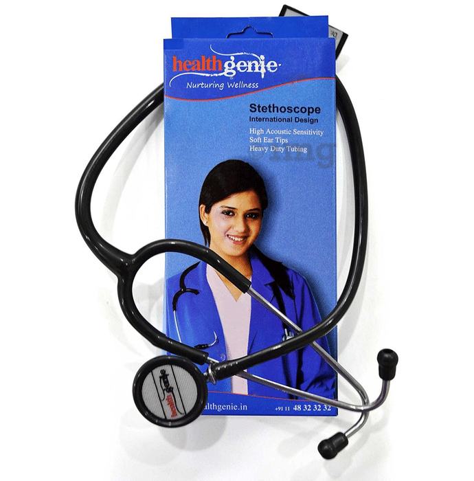 Healthgenie HG-201B Dual Aluminum Stethoscope Black