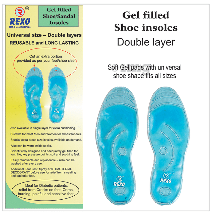 Rexo Gel Filled Shoe Insoles Double Layer Buy box of 2.0 units at best price in India 1mg