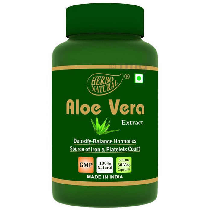 Herbo Natural Aloe Vera  Extract 500mg Veg Capsule