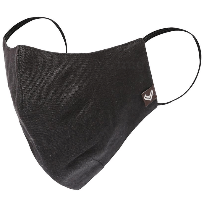 Linen Club 3 Ply Anti-Viral Pretreated Reusable Protective Mask Black K9