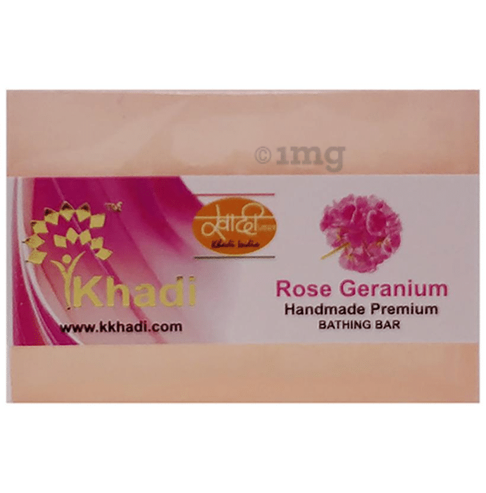 Khadi India Rose Geranium Handmade Premium Bathing Bar
