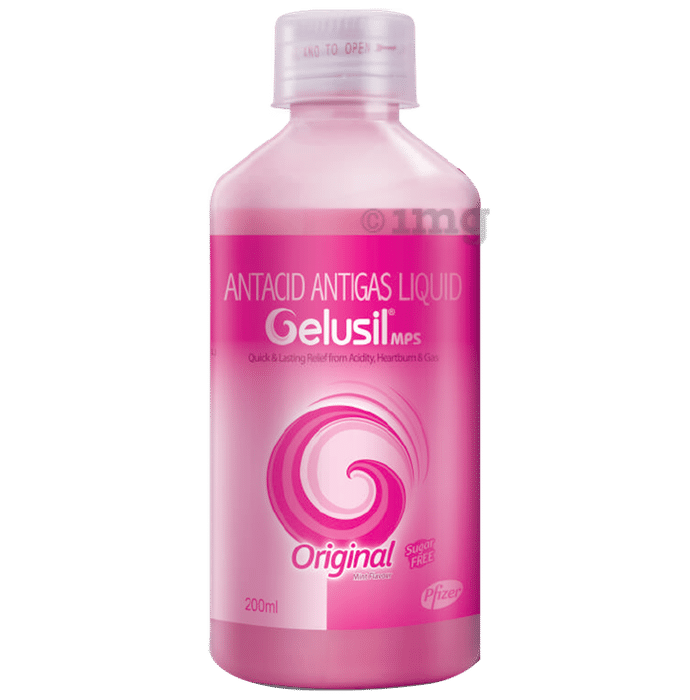 Gelusil MPS Antacid & Antigas Original Liquid | For Acidity, Hurtburns, Gas & Stomach Care | Sugar-Free | Mint Flavour Mint