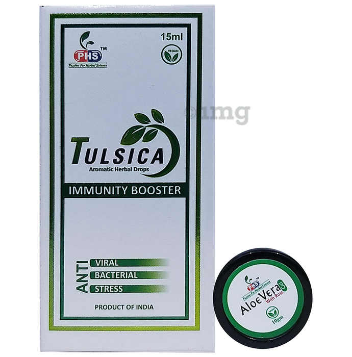 PHS Tulsica Aromatic Herbal Drop with Alove Vera 10gm Gel Free