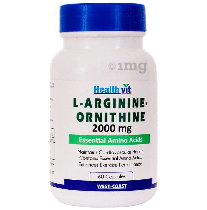HealthVit L- Arginine - Ornithine  2000mg Capsule