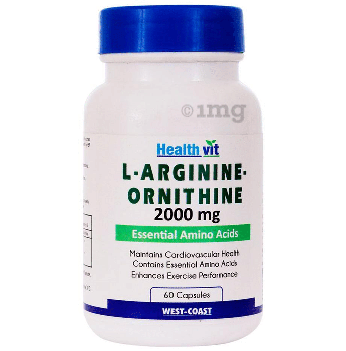 HealthVit L- Arginine - Ornithine 2000mg Capsule