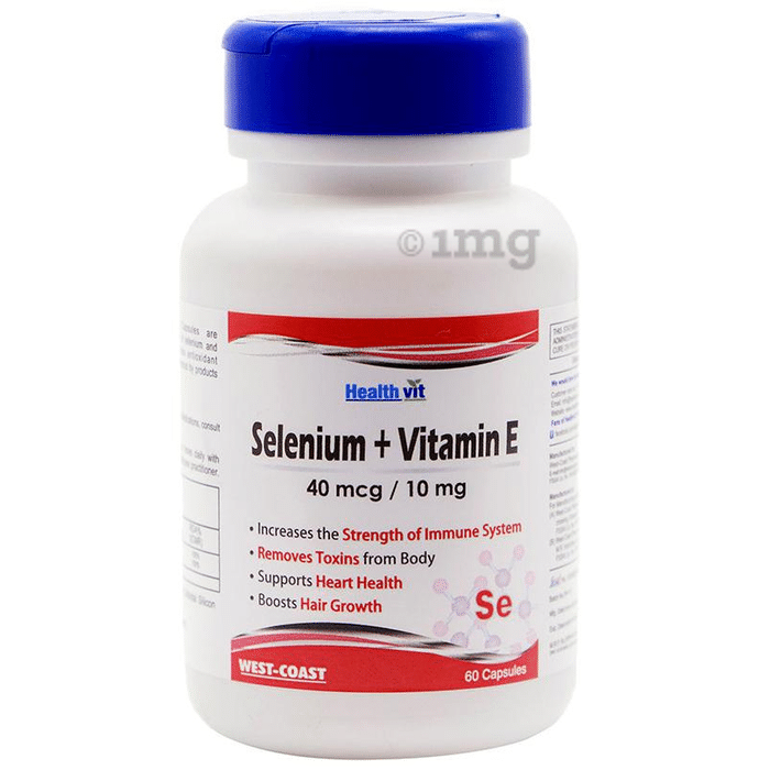 HealthVit Selenium 40mcg + Vitamin E 10mg Capsule