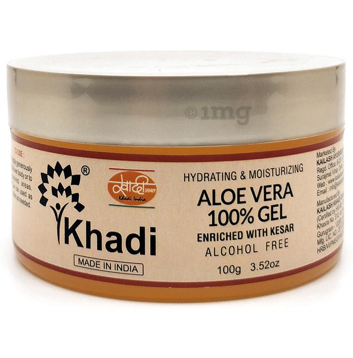 Khadi India Aloe Vera 100% Soothing Gel Enriched with Kesar