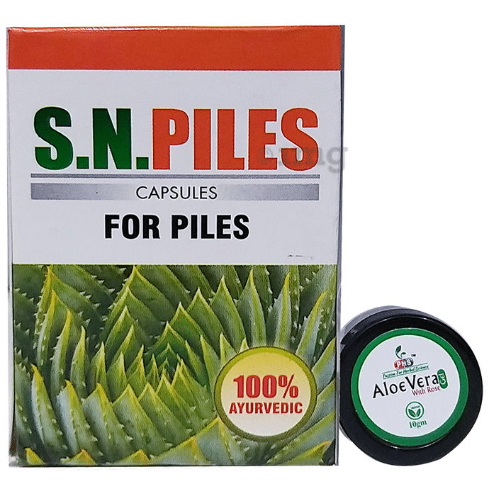 Shri Nath S.N.Piles Capsule with Aloe Vera Gel 10gm free