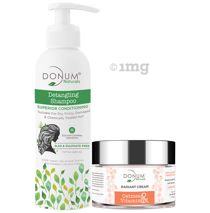Donum Naturals Combo Pack of Detangling Shampoo and Radiant Cream