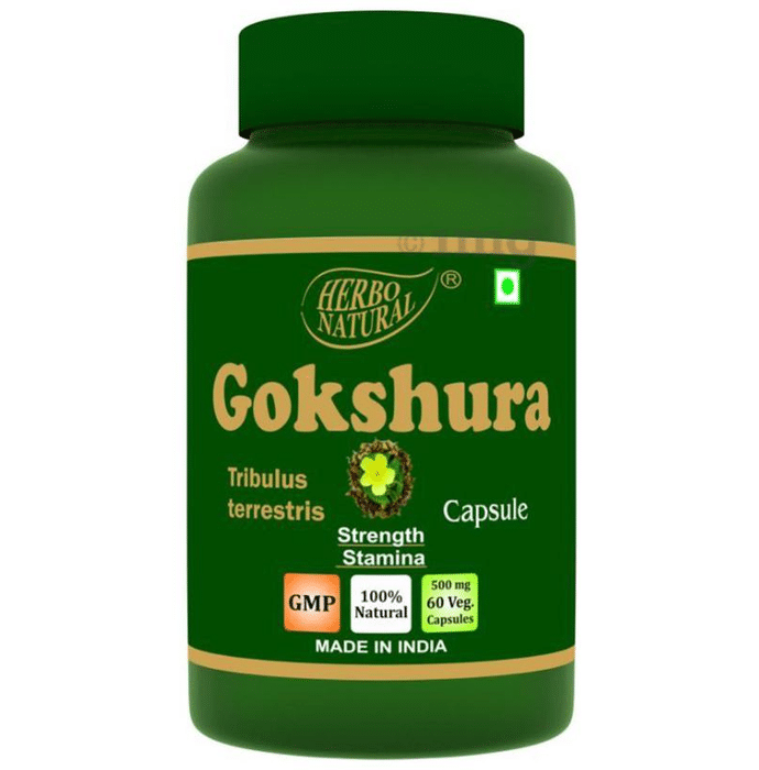 Herbo Natural Gokshura (Tribulus Terrestris) Extract 500mg Veg Capsule