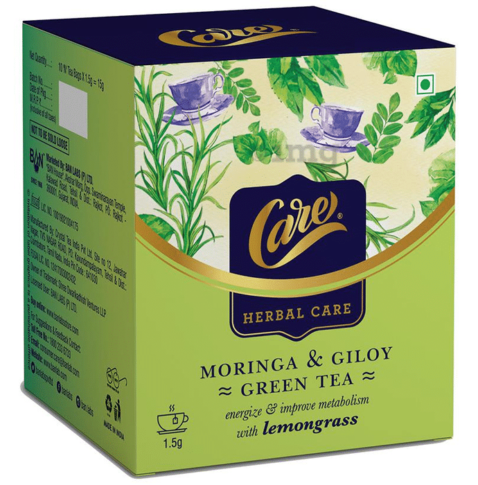 Care Herbal Care Moringa & Giloy Green Tea (1.5gm Each) Lemongrass