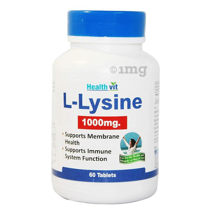 HealthVit L- Lysine 1000mg | For Membrane Health & Immune System | Tablet
