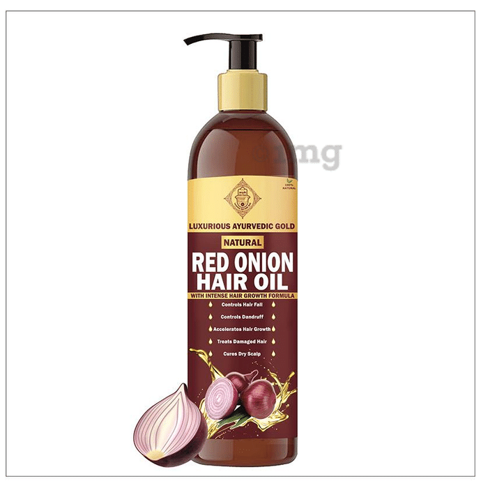 Luxurious Ayurvedic Gold Natural Hair Red Onion Oil