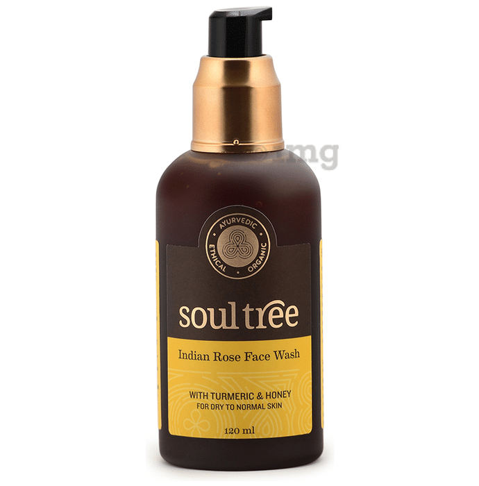 Soul Tree Indian Rose Facewash with Turmeric and Honey for Dry to Normal Skin