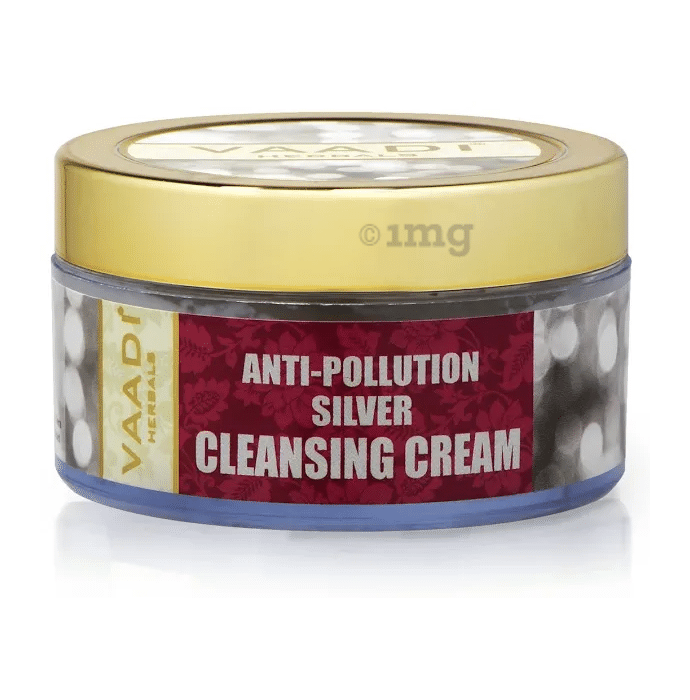 Vaadi Herbals Anti-Pollution Silver Cleansing Cream - Pure Silver Dust & Sandalwood Oil