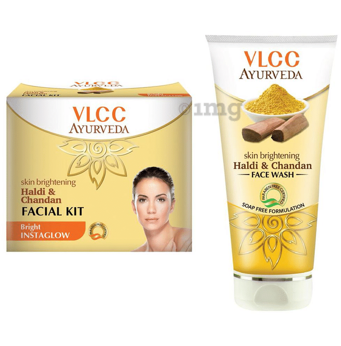 VLCC Ayurveda Combo of Haldi Chandan Facial Kit and Haldi Chandan Face Wash