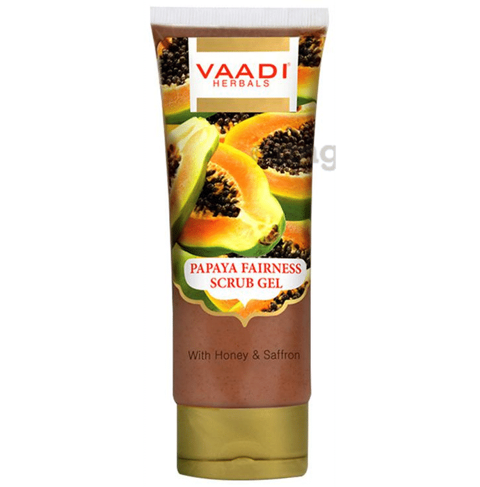 Vaadi Herbals Value Pack of Papaya Fairness Scrub Gel with Honey & Saffron