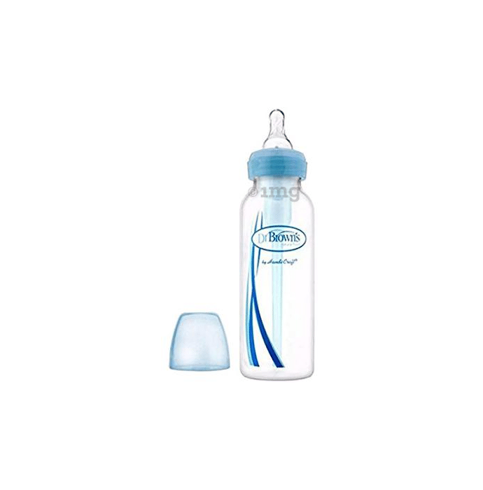 Dr Brown's Natural Flow Options Polypropylene Standard Neck Baby Feeding Bottle Blue