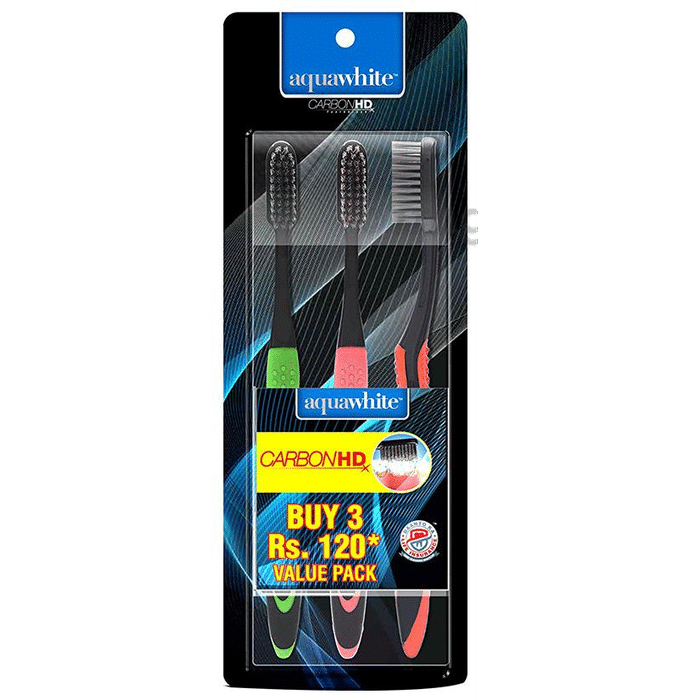 Aquawhite Carbon HD Toothbrush Value Pack