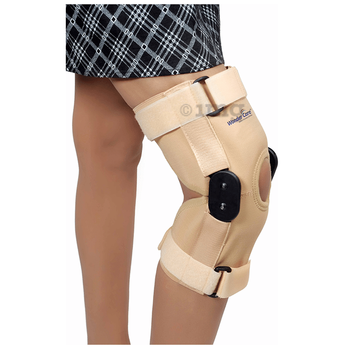 Wonder Care K101, 12 inch Elastic Knee Support Brace with Hinge Open Patella Small
