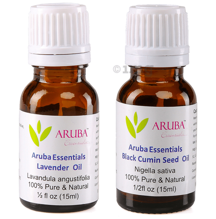 Aruba Essentials Combo Pack of Lavender Oil & Black Cumin Seed Oil (15ml Each)