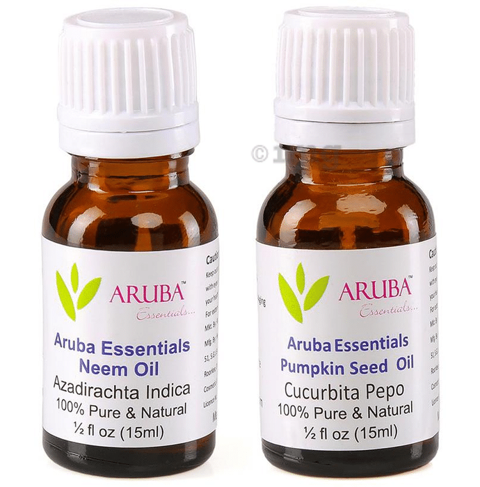 Aruba Essentials Combo Pack of Neem Oil and Pumpkin Seed Oil (15ml Each)