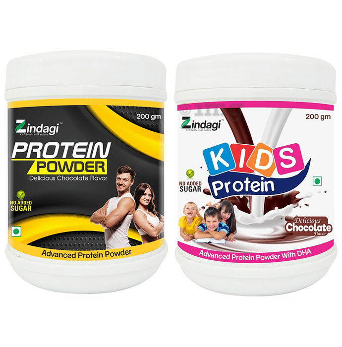 Zindagi Combo Pack of Protein Powder & Kids Protein Powder (200g + 200g)
