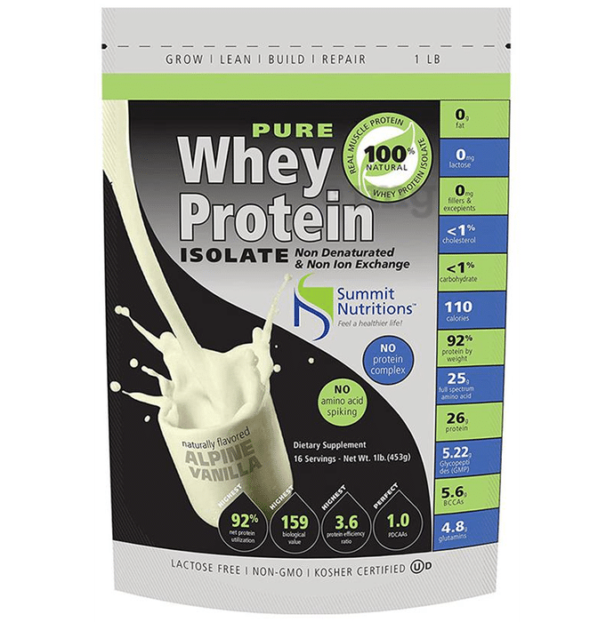 Summit Nutritions Pure Whey Protein Isolate Powder Vanilla