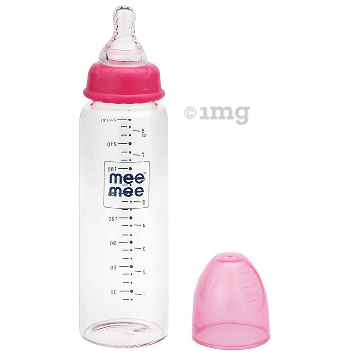 Mee Mee Premium Glass Feeding Bottle Pink