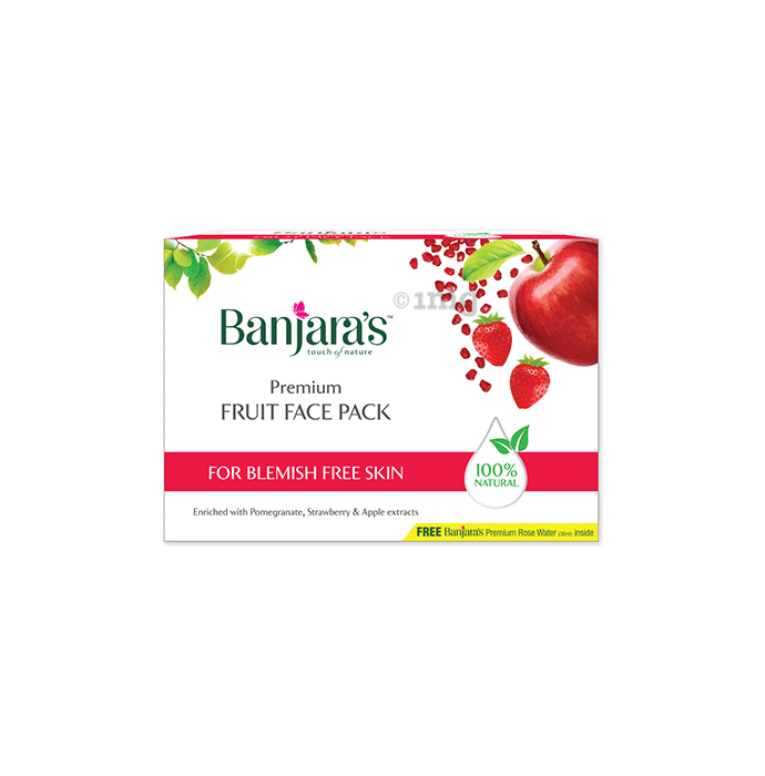 Banjara's Premium Fruit Face Pack with Rose Water 30ml Free