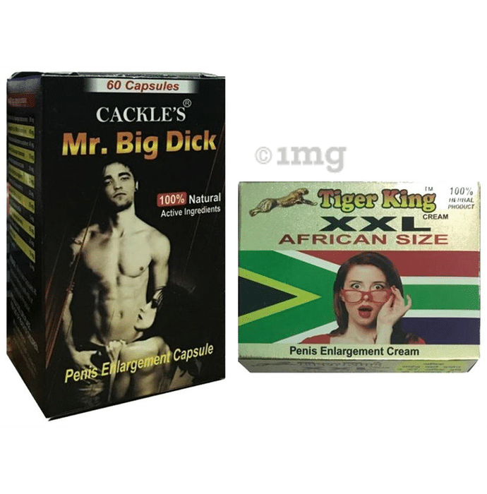 Cackle's Combo Pack of Mr. Big Dick 60 Capsule & Tiger King XXL Cream 25gm