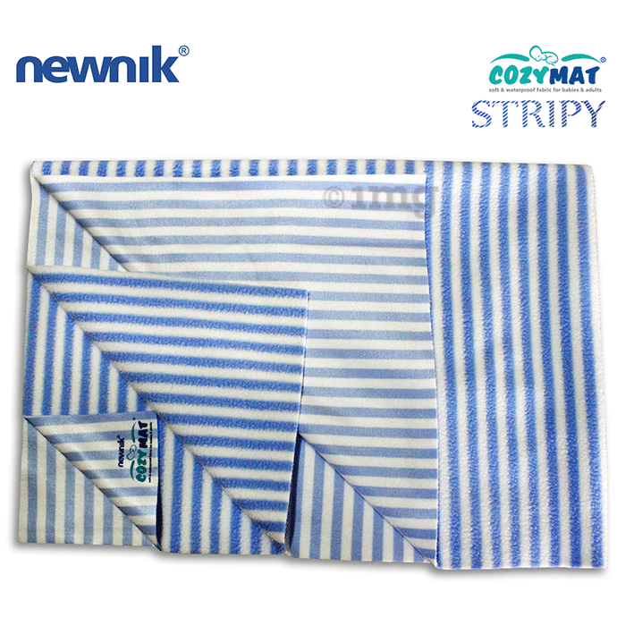 Newnik Cozymat Stripy Soft (Narrow Stripes) (Size: 50cm X 70cm) Small Blueberry