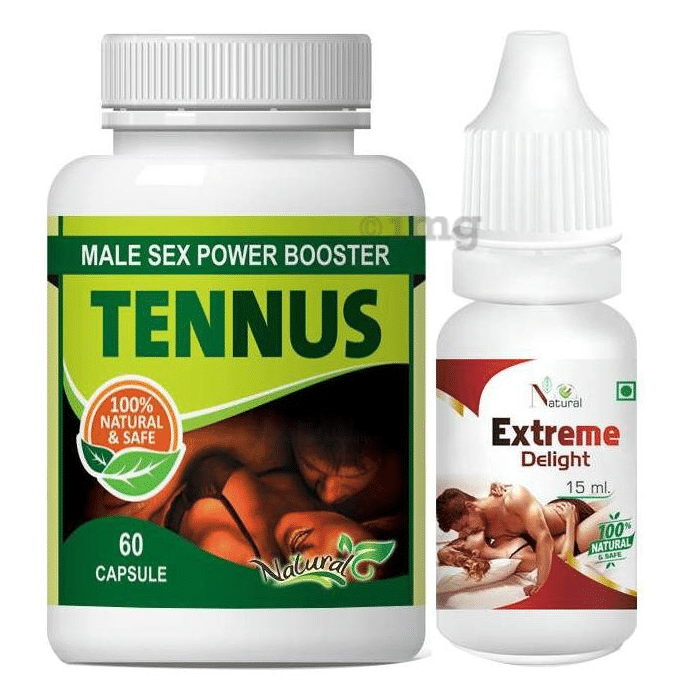Natural Combo Pack of Tennus 60 Capsules &  Extreme Delight 15ml