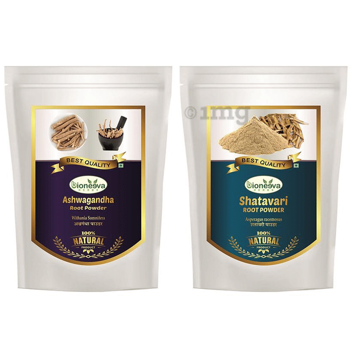 Bioneeva Herbs Combo Pack of  Ashwagandha Root & Shatavari Root Powder (100gm Each)