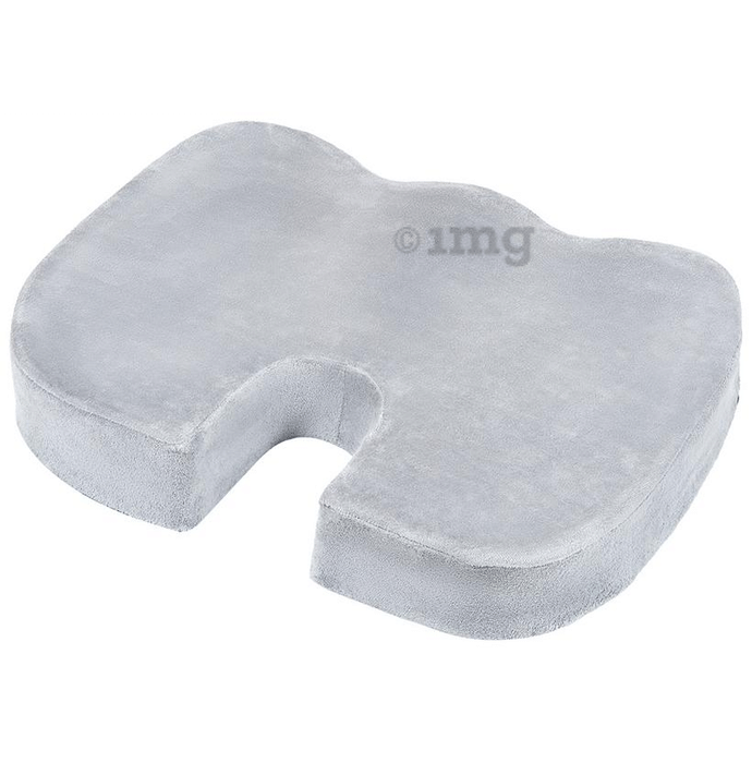 Fovera Orthopedic Memory Foam Coccyx Seat Cushion Medium Velour Grey