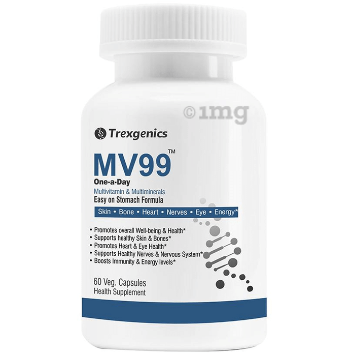 Trexgenics MV99 One-a-Day Multivitamin & Multiminerals Veg Capsule