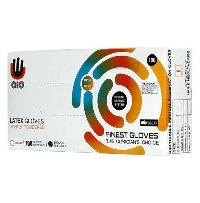 AIO Small White Latex Gloves (Lightly Powdered)