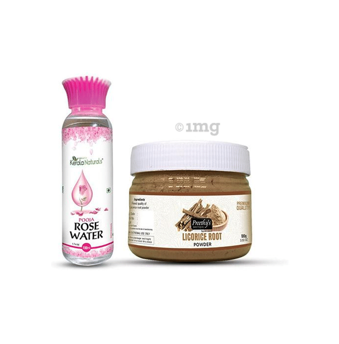 Preethy's Boutique Combo Pack of Licorice Root Powder 100gm and Rose Water 100ml