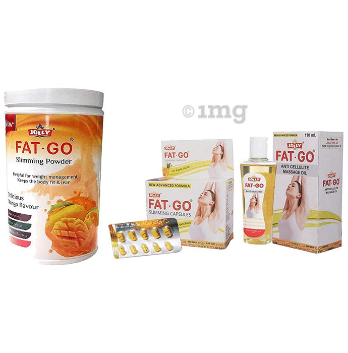 Jolly Combo Pack of Fat-Go Slimming Powder,Capsules & Massage Oil