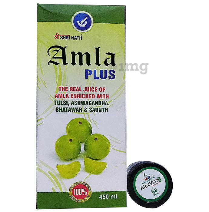 Shri Nath Amla Plus Juice with Aloe Vera Gel 10gm Free