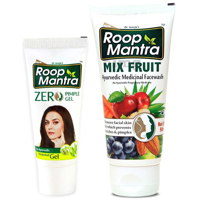Roop Mantra  Combo Pack of Zero Pimple Gel 15gm & Mix Fruit Face Wash 50ml