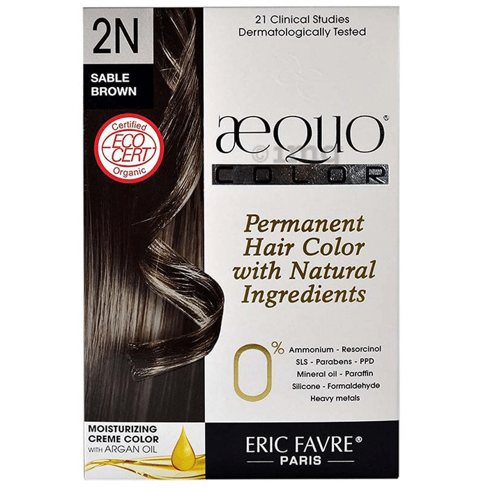 Aequo Permanent Hair Color with Natural Ingreidents Sable Brown 2N