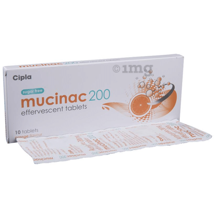 Mucinac 200 Effervescent Tablet Sugar Free