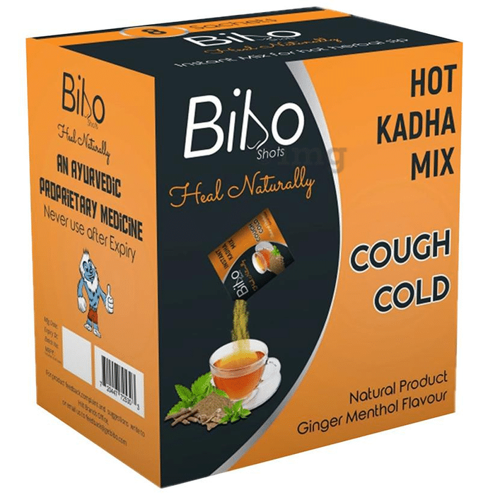 Bibo Shots Hot Kadha Mix 5gm Sachet (8 Each) Ginger Menthol