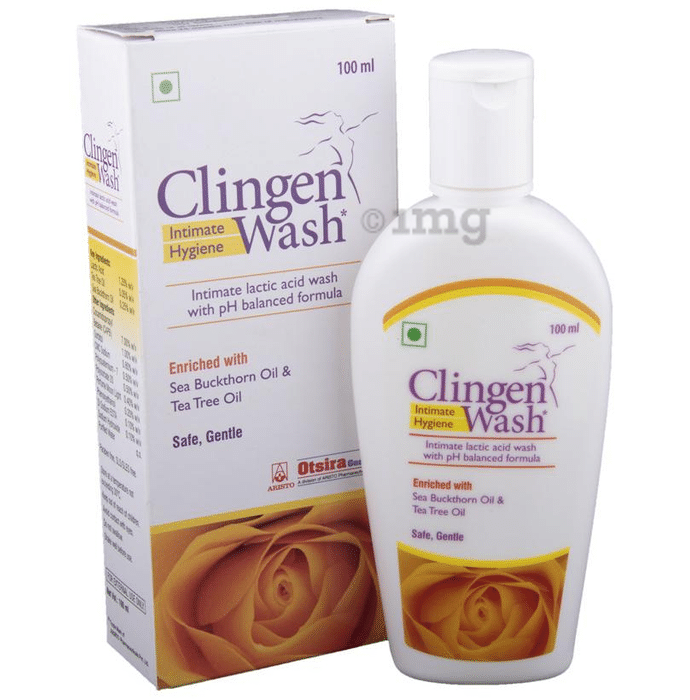 Clingen Women Intimate Hygiene Lactic Acid Wash with pH Balanced Formula | Safe & Gentle
