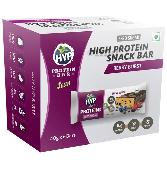 HYP Zero Sugar High Protein Snack Bar (40gm Each) Berry Burst