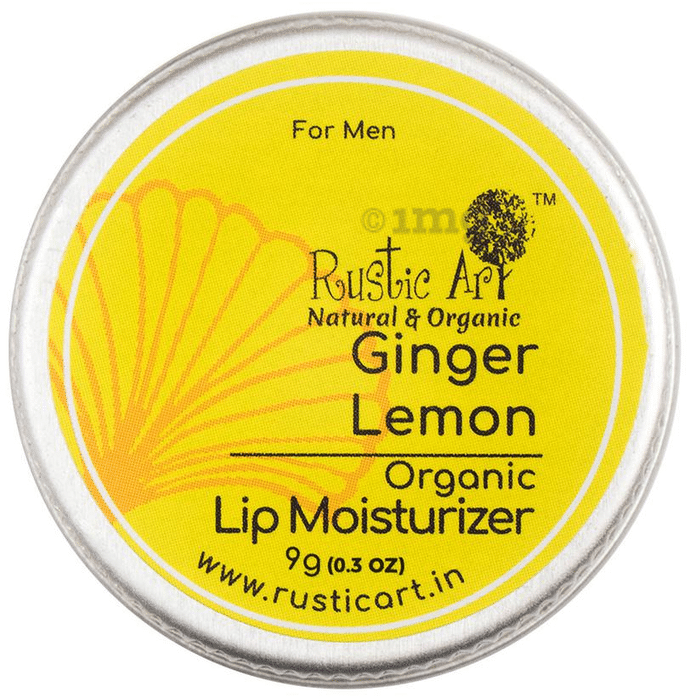 Rustic Art Natural & Organic Lip Moisturizer for Men Ginger Lemon