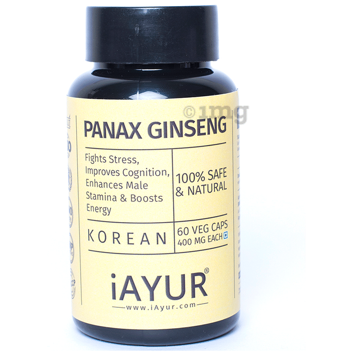 iAYUR Panax Ginseng Extract 400mg Veg Capsule