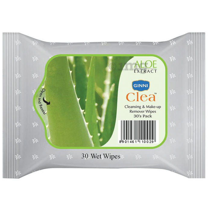 Ginni Clea Cleansing & Make-Up Remover Wipes Aloe Extract