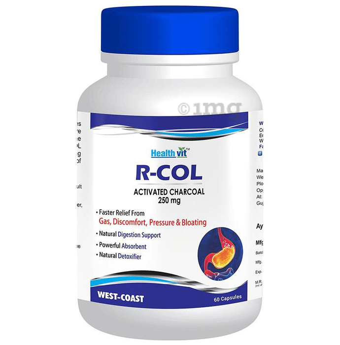 HealthVit R-Col Activated Charcoal 250mg Capsule